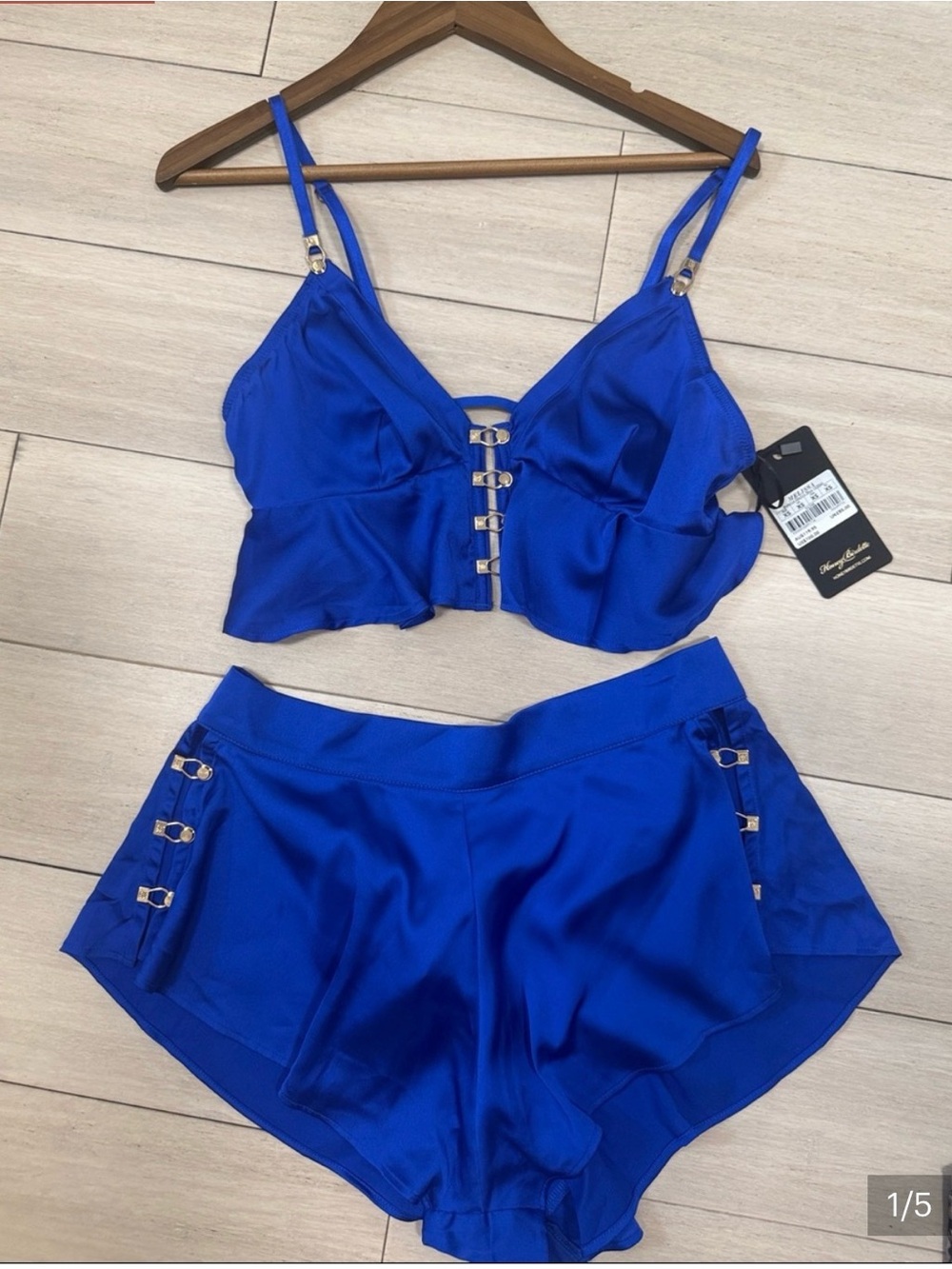 ✨NWT✨ Honey Birdette Melissa 2-piece Bralette and Shorts in Electric Blue